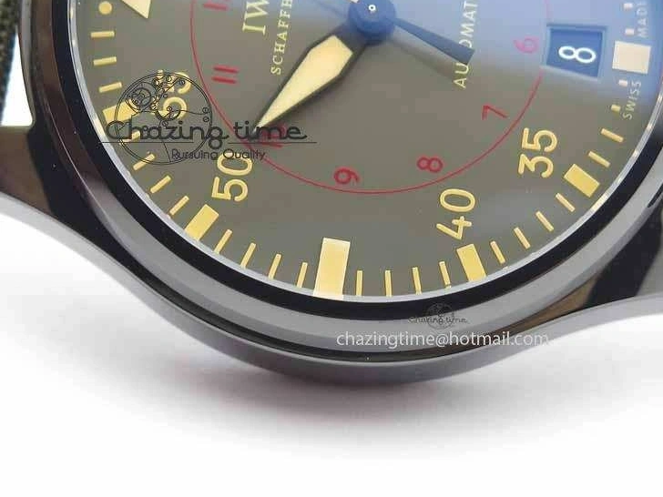 MIROTIME 0313 Big Pilot Real PR 48mm IW501902 Real Ceramic ZF 1:1 Best Edition On Green Nylon Strap A51111 V Durable 7249